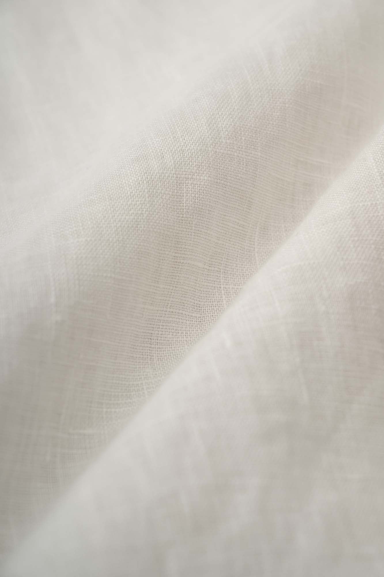Womens White Ruffled Yoke Linen Blouse