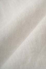 Womens White Ruffled Yoke Linen Blouse