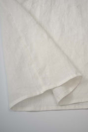 Womens White Ruffled Yoke Linen Blouse