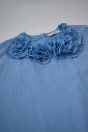 Womens 3D Floral Neck Cotton Tee