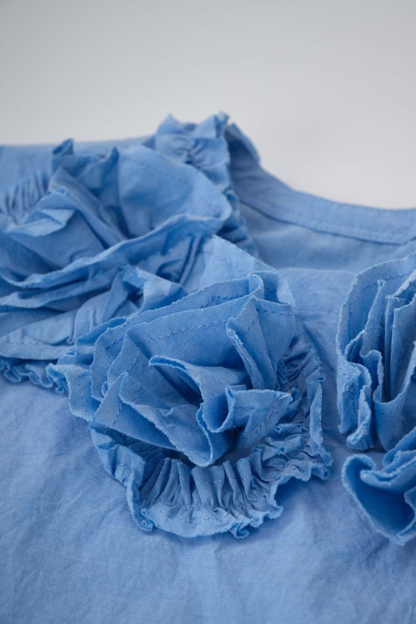 Womens 3D Floral Neck Cotton Tee