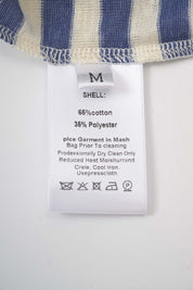 Womens Blue Stripe Henley Neck Tee
