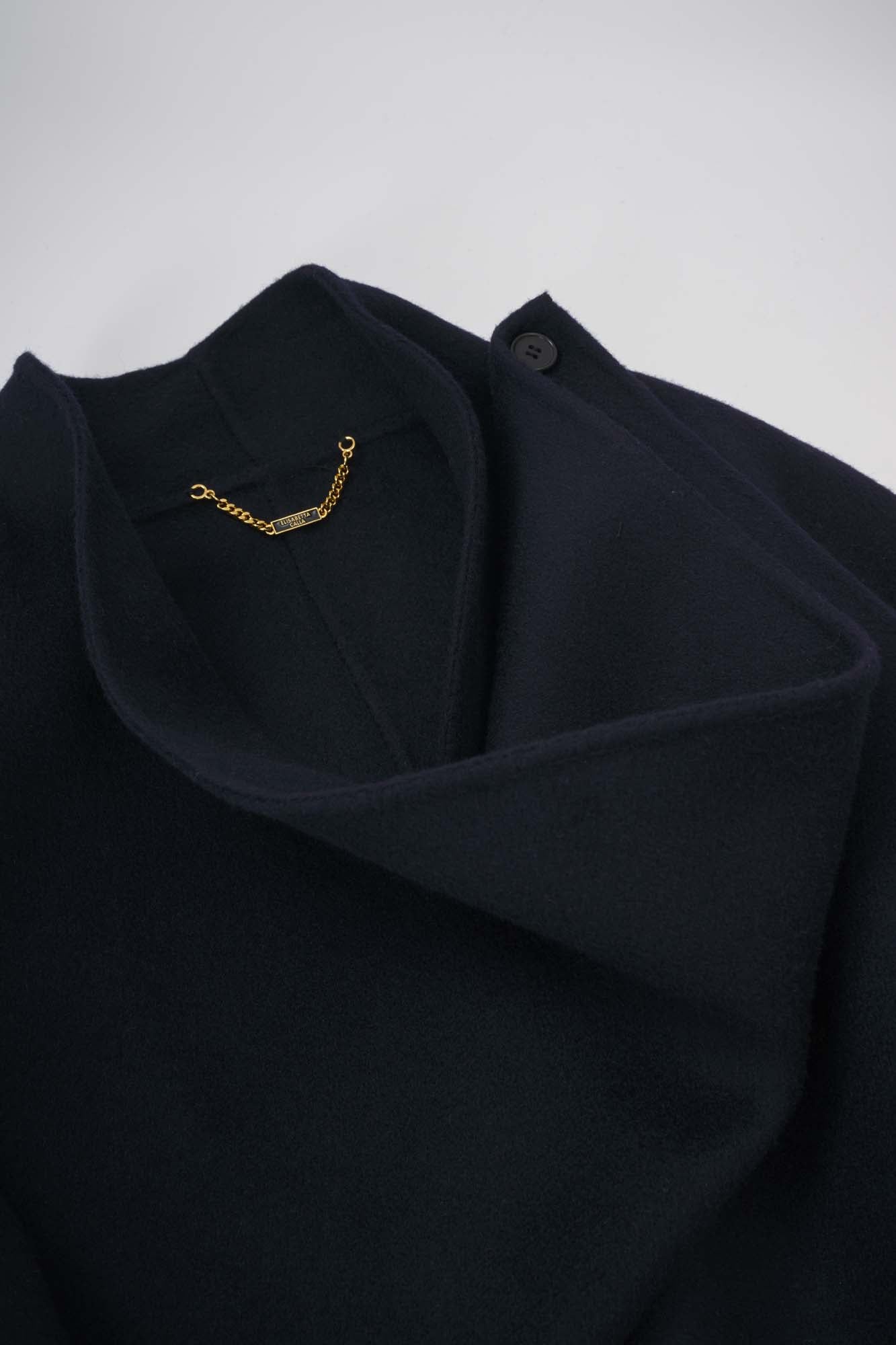 Women‘s Navy Asymmetric Short Coat