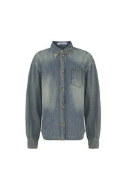 Women‘s Blue Stretch Denim Shirt