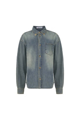 Women‘s Blue Stretch Denim Shirt
