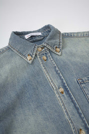 Women‘s Blue Stretch Denim Shirt