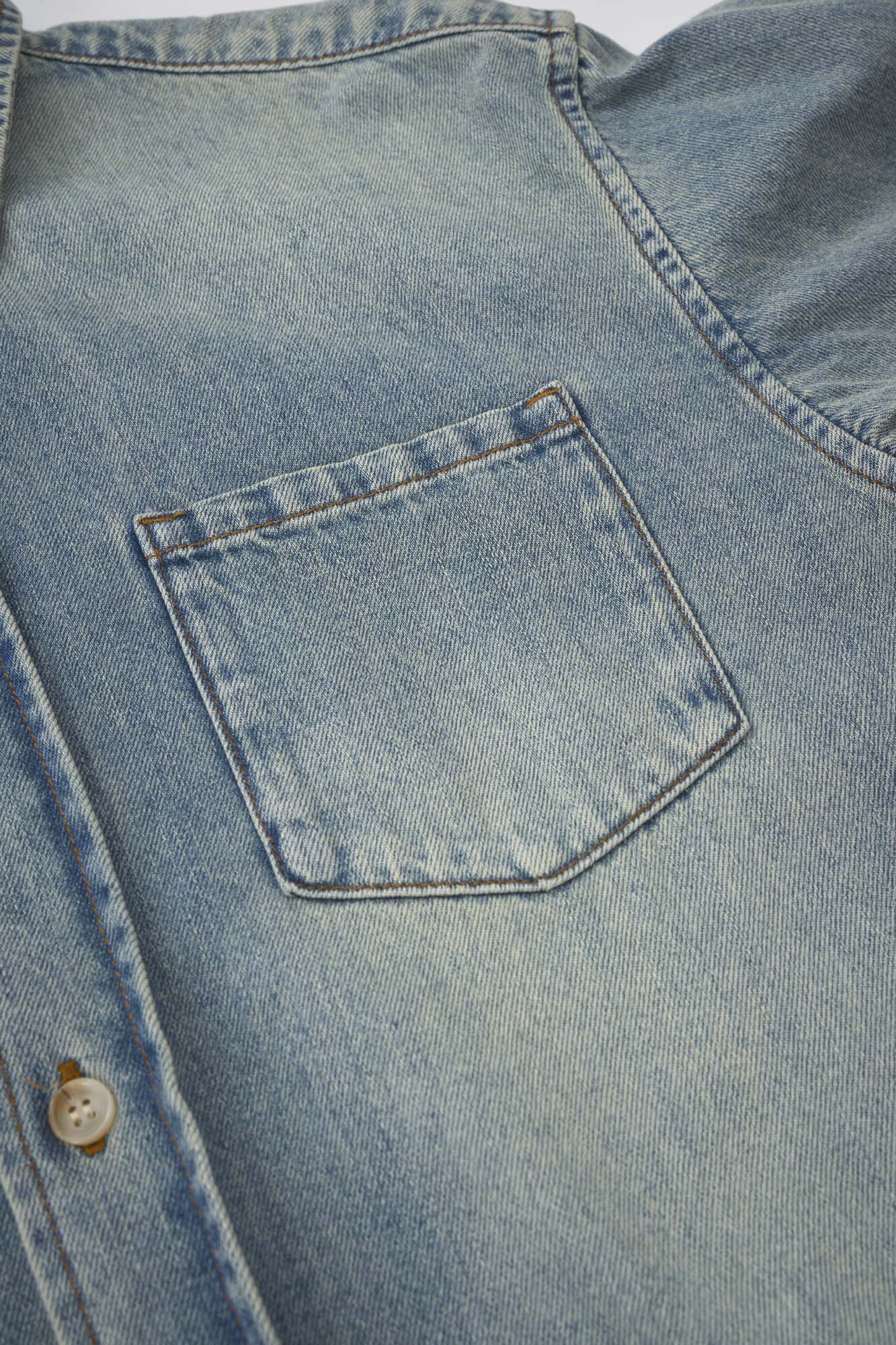 Women‘s Blue Stretch Denim Shirt