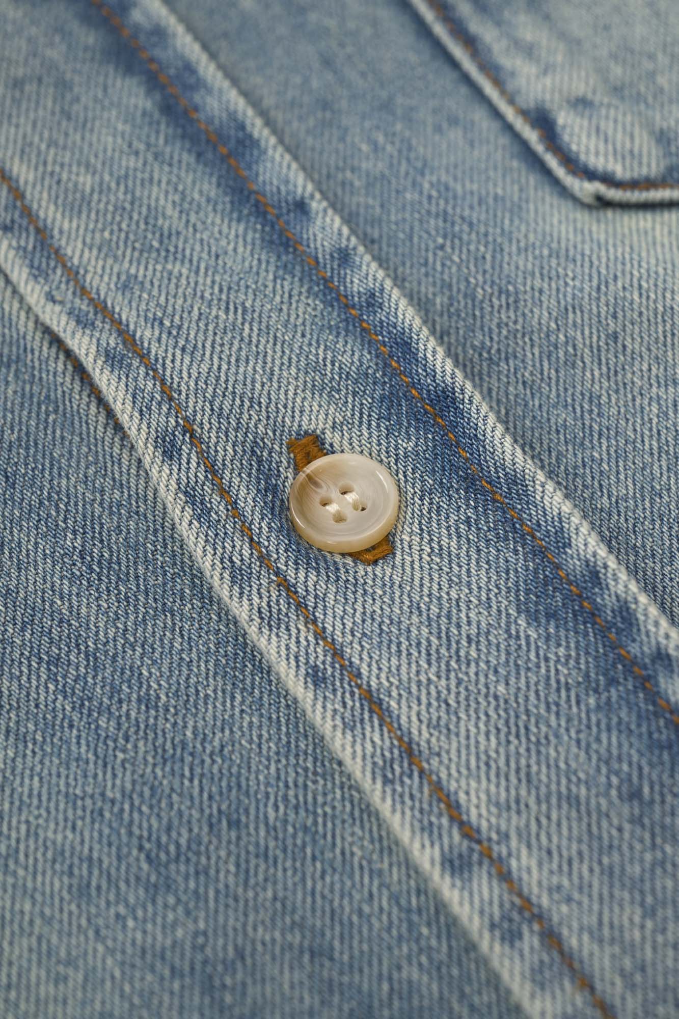 Women‘s Blue Stretch Denim Shirt