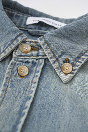 Women‘s Blue Stretch Denim Shirt
