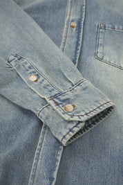 Women‘s Blue Stretch Denim Shirt