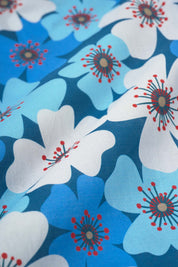 Women’s Blue Floral Cotton Shirt Dress