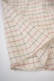 Women‘s Beige Plaid Sleeveless Midi Dress