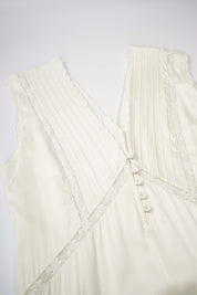 Women’s White Silk V Neck Midi Dress