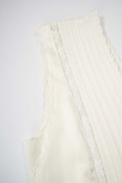 Women’s White Silk V Neck Midi Dress