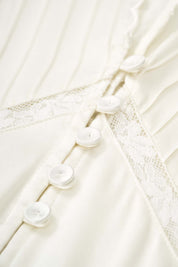 Women’s White Silk V Neck Midi Dress
