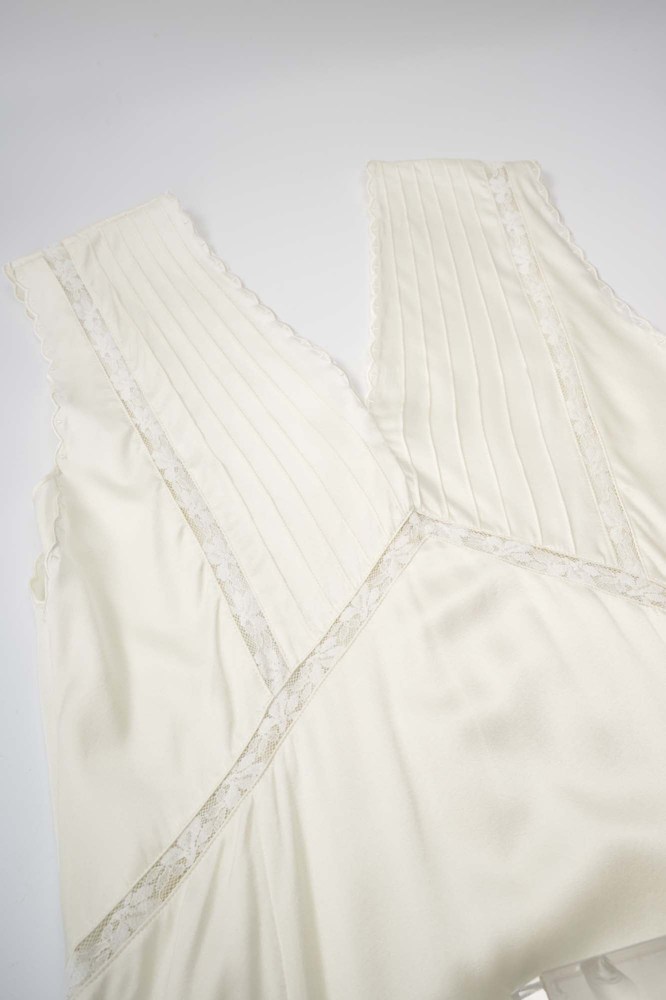 Women’s White Silk V Neck Midi Dress