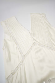 Women’s White Silk V Neck Midi Dress
