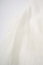 Women‘s White Linen Sleeveless A Line Dress