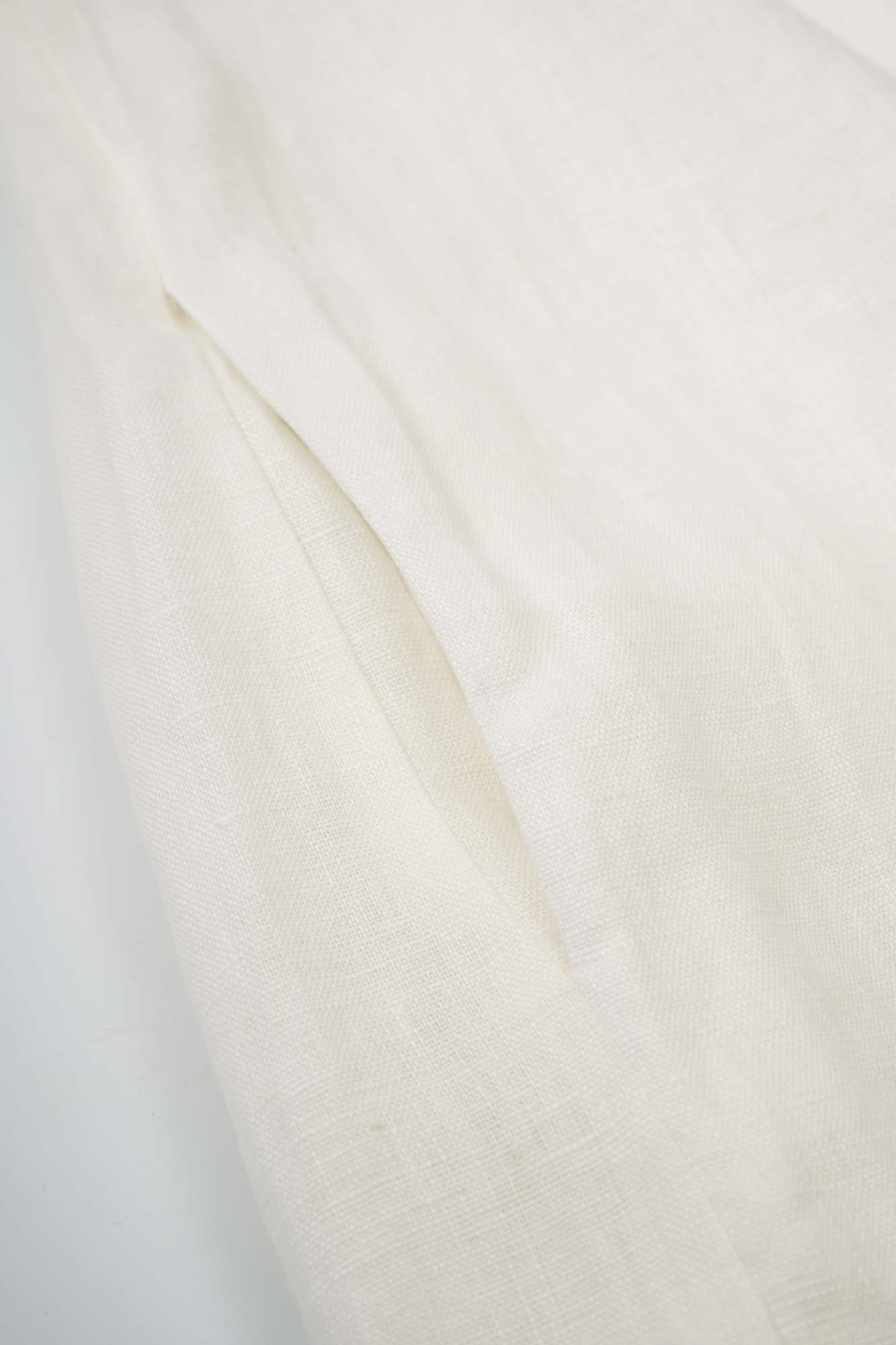 Women‘s White Linen Sleeveless A Line Dress