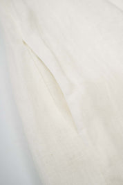 Women‘s White Linen Sleeveless A Line Dress