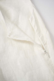 Women‘s White Linen Sleeveless A Line Dress