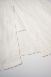 Women‘s White Linen Sleeveless A Line Dress