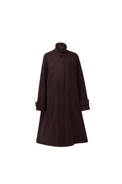 Women‘s Burgundy Cotton Long Trench Coat