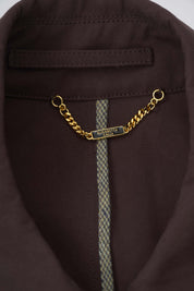 Women‘s Burgundy Cotton Long Trench Coat
