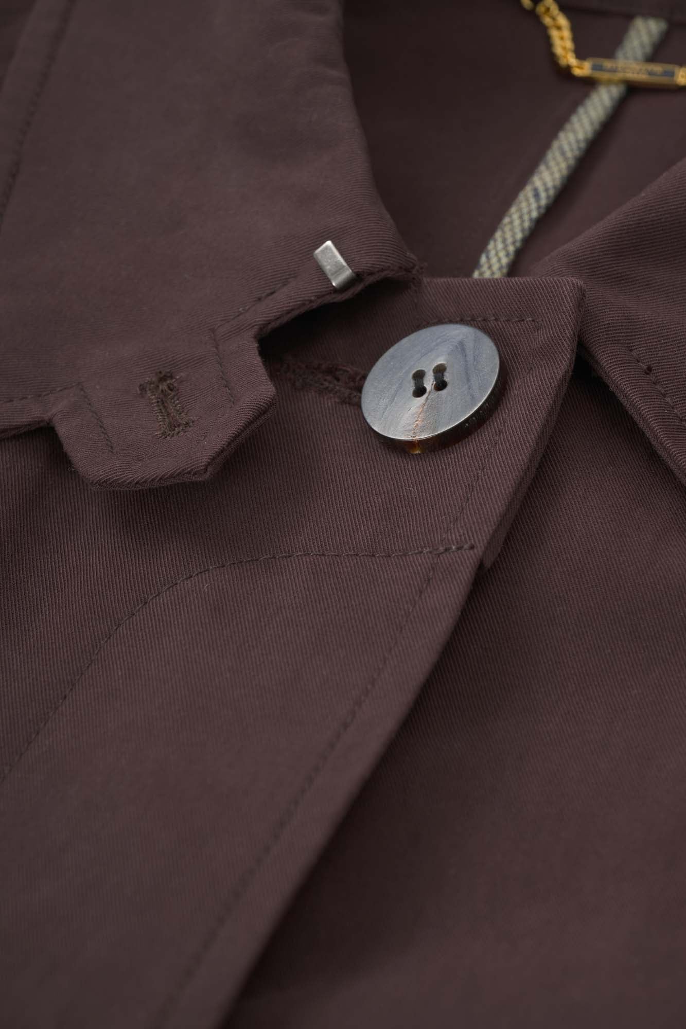 Women‘s Burgundy Cotton Long Trench Coat