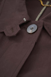 Women‘s Burgundy Cotton Long Trench Coat