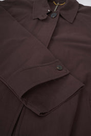 Women‘s Burgundy Cotton Long Trench Coat