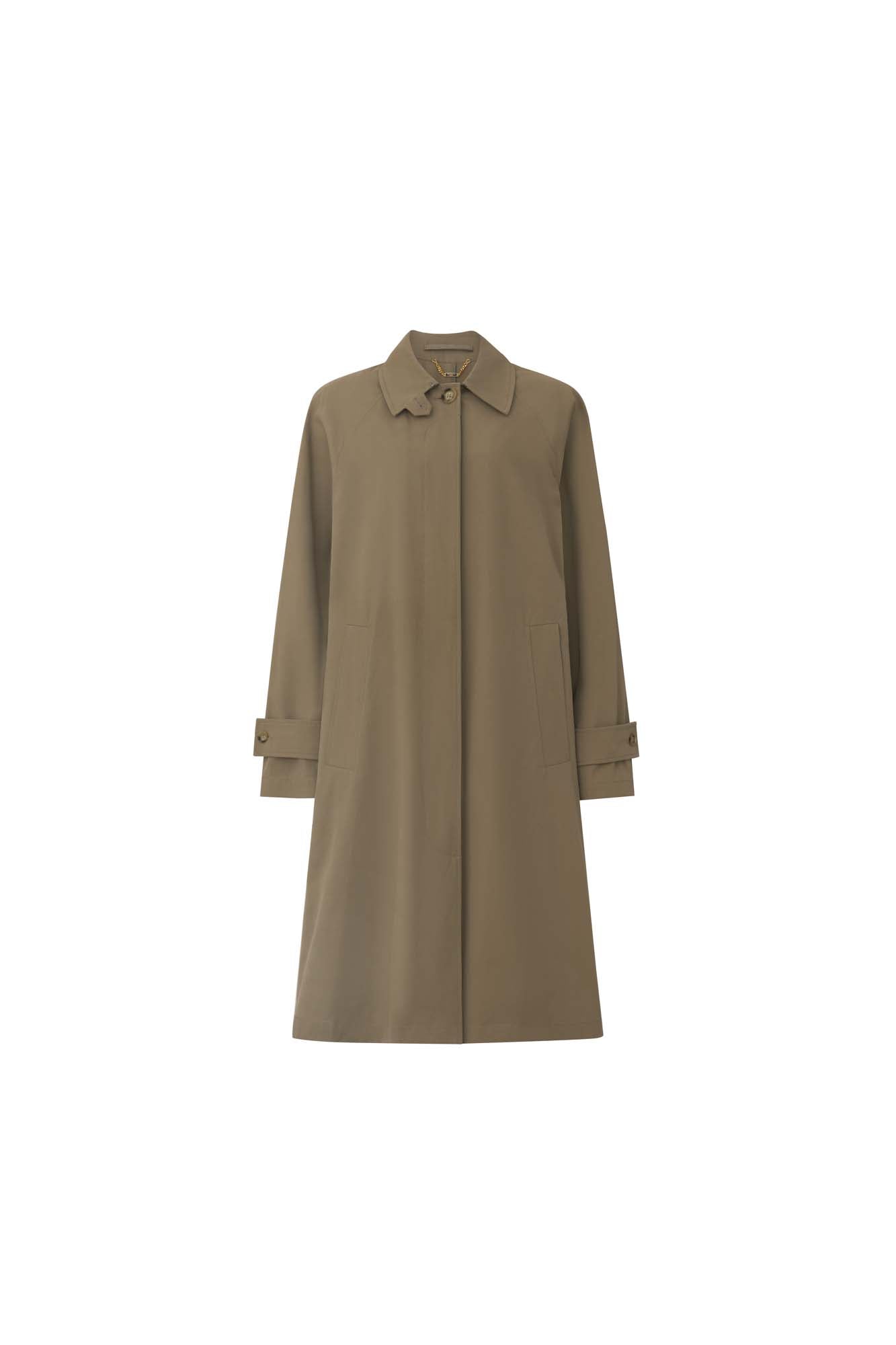 Women‘s Khaki Cotton Long Trench Coat