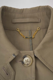 Women‘s Khaki Cotton Long Trench Coat