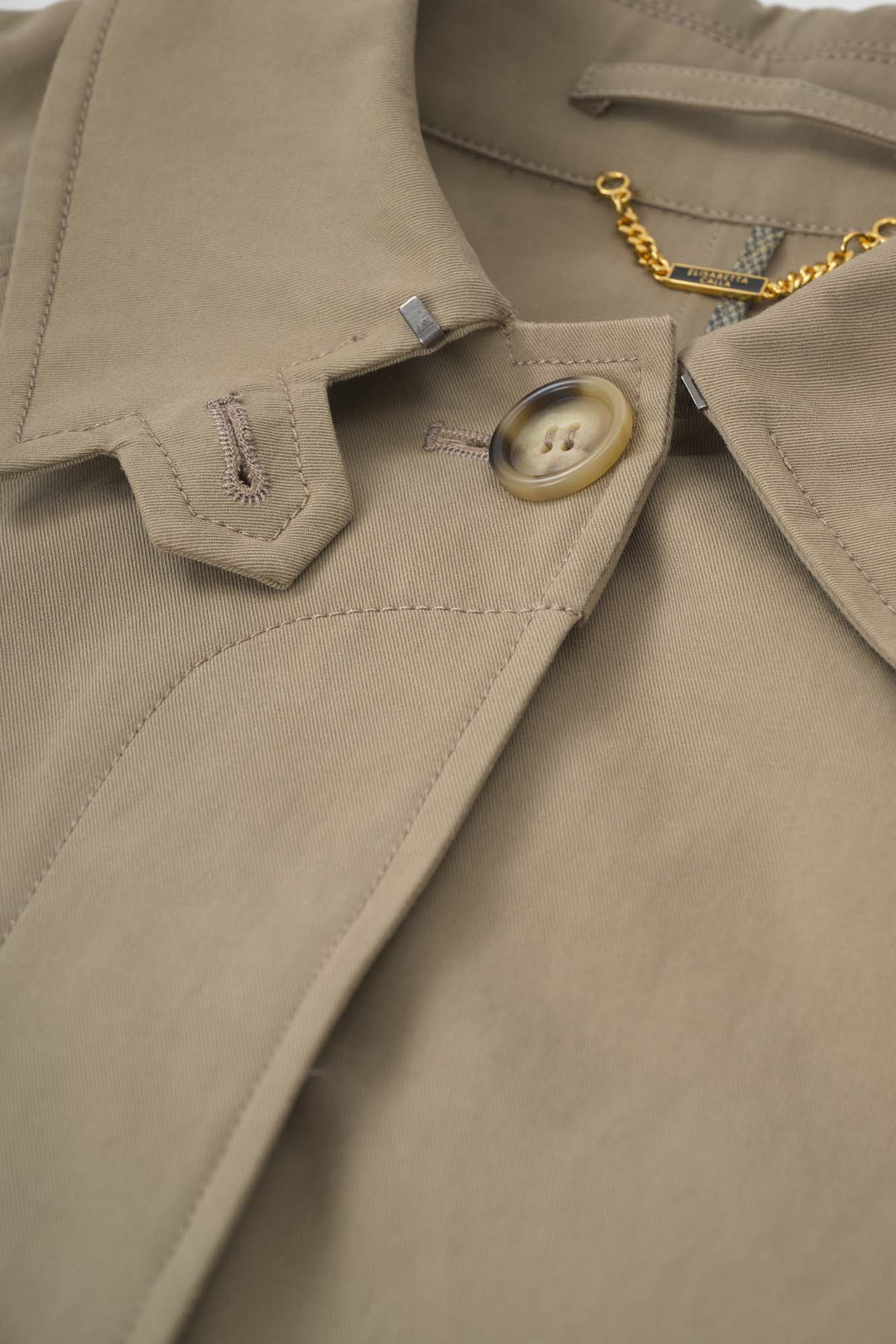 Women‘s Khaki Cotton Long Trench Coat