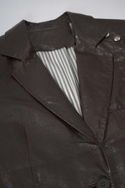 Women‘s Dark Brown Leather Blazer