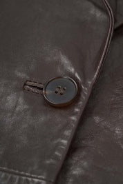 Women‘s Dark Brown Leather Blazer