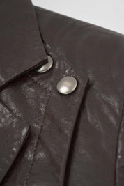 Women‘s Dark Brown Leather Blazer