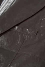 Women‘s Dark Brown Leather Blazer