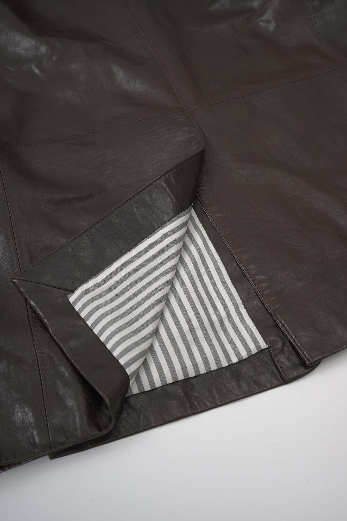 Women‘s Dark Brown Leather Blazer