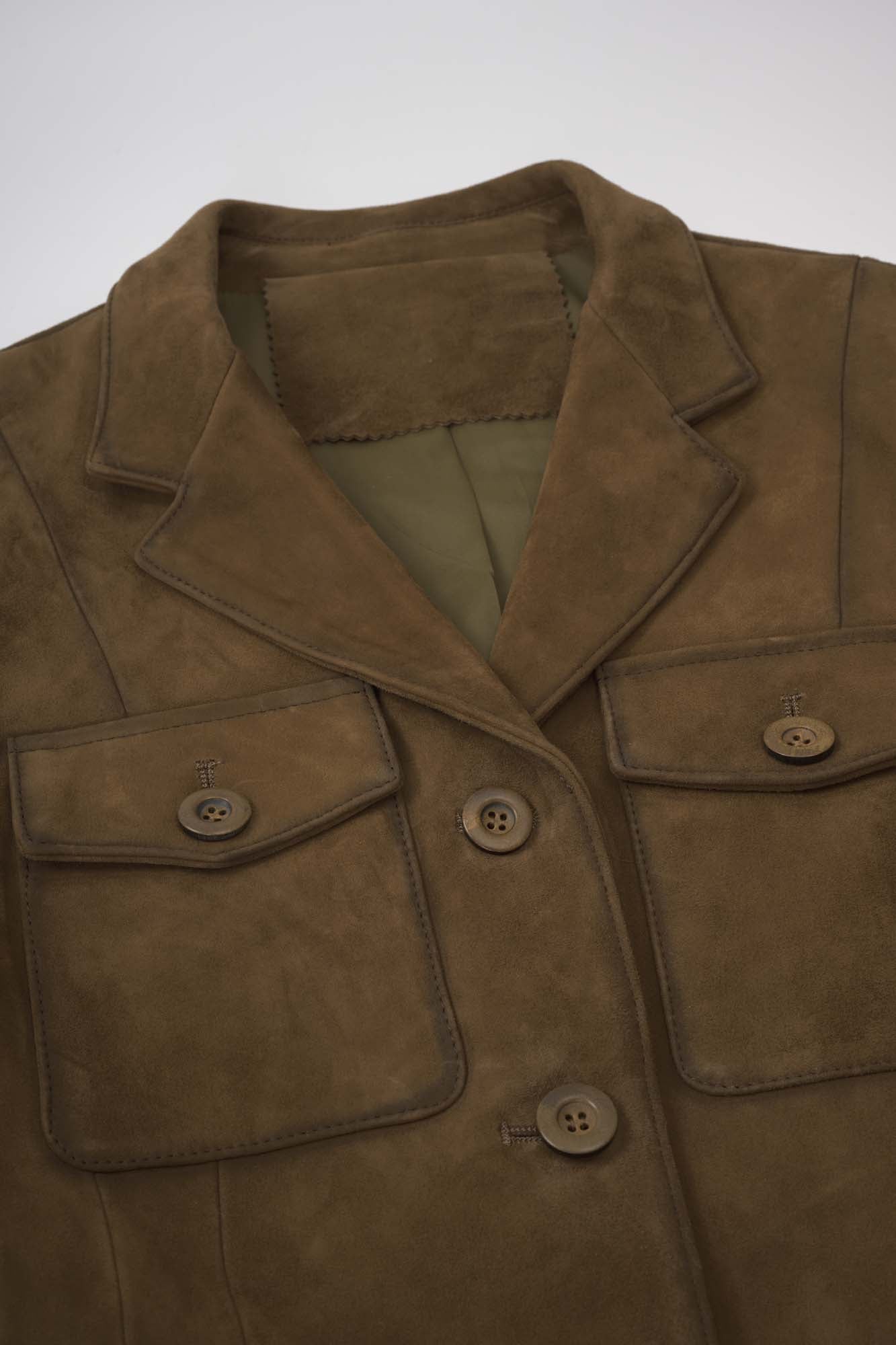 Women’s Brown Leather Tailored Blazer