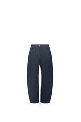 Women‘s Dark Blue Tapered Barrel Jeans