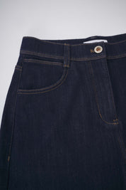 Women‘s Dark Blue Tapered Barrel Jeans