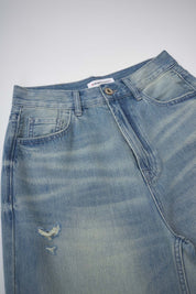 Women‘s Light Blue Cropped Wide Leg Jeans