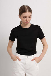Womens Black Short Sleeve Classic T-Shirt
