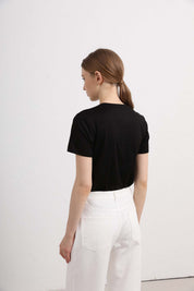 Womens Black Short Sleeve Classic T-Shirt