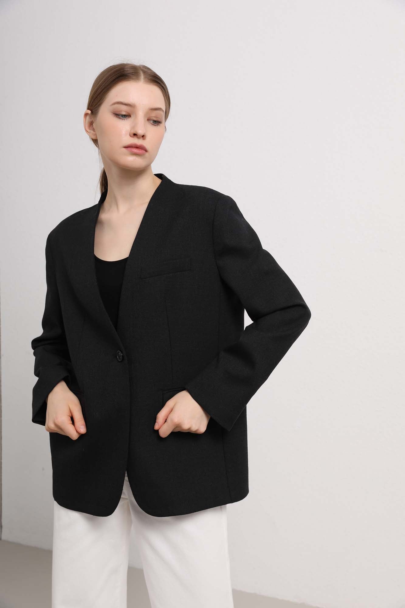 Womens Black Tailored Blazer Jacket