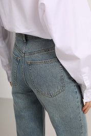Womens Light Blue Cropped Capri Denim Jeans